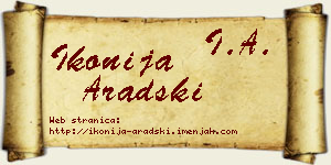 Ikonija Aradski vizit kartica